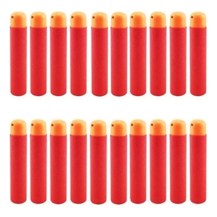 Nerf N-Strike Elite kompatibilis habszivacs nyilak, EVA anyagból, puha és biztonságos, 7.2 x 1.3 cm, Piros/Narancs, 60 db