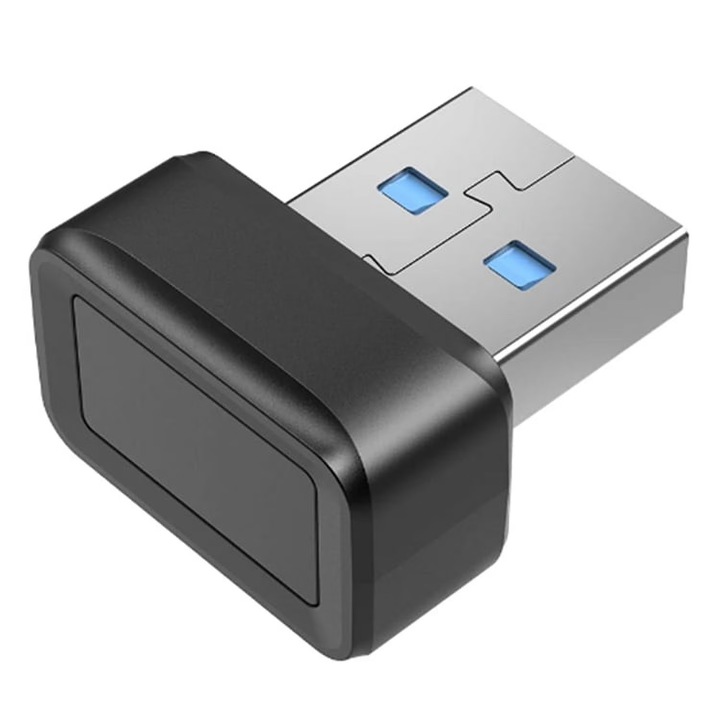 Cititor amprente USB, negru, compact, rezistent, 50ms, multi-limbaj