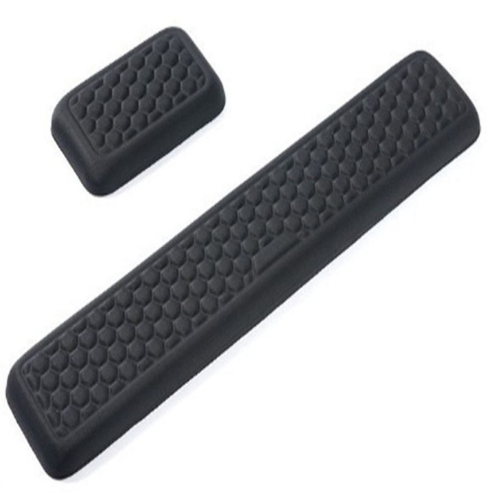 Ergonomikus csuklótámasz billentyűzethez és egérhez, memóriahab, fekete, 36x8cm és 15x8cm szett