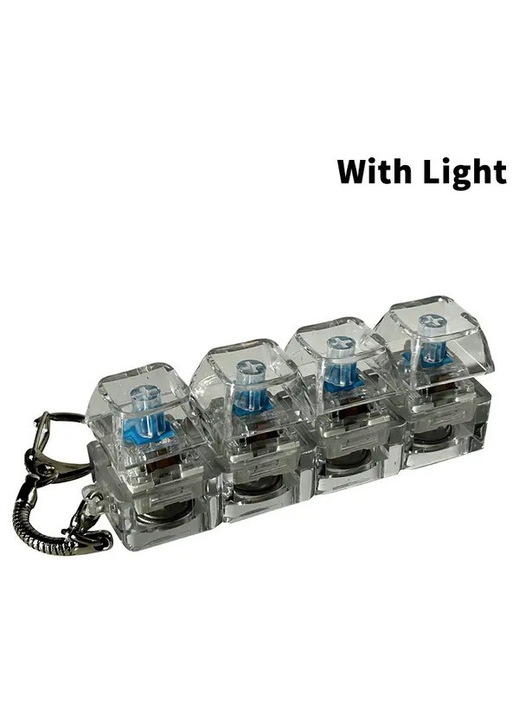 Breloc fidget с RGB светлина, тактилен, компактен, многоцветен, 7x4см