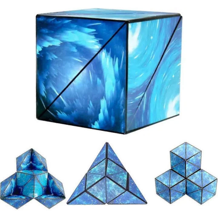 Cub puzzle, plastic, albastru