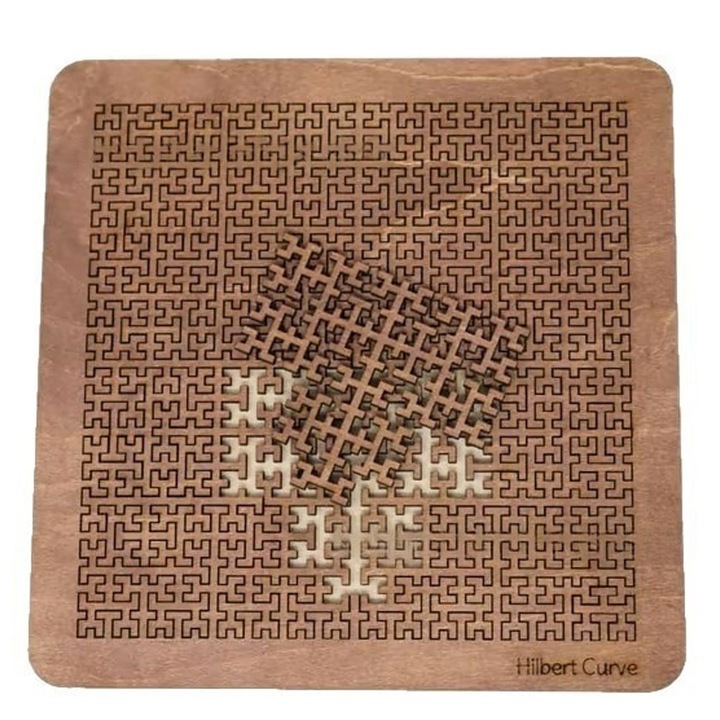 Hilbert fraktál fa puzzle, tálca, kompakt, hordozható