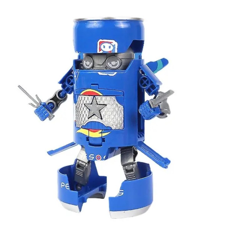 Jucarie model transformabila robot, plastic ecologic, rezistent la socuri, albastru