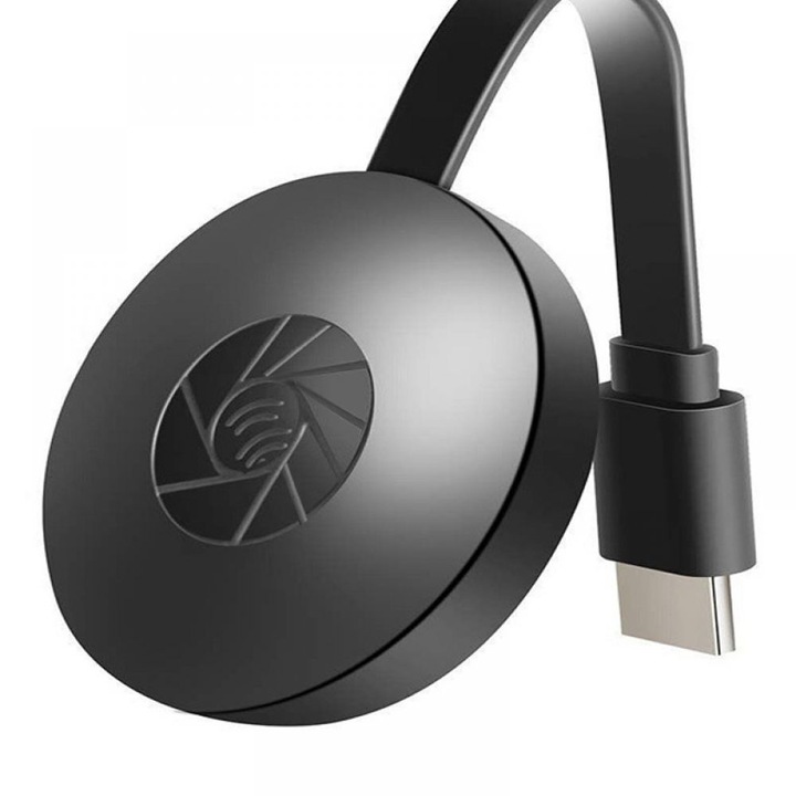 Vezeték nélküli HDMI 4K adapter dongle castinghoz, Miracast/AirPlay/DLNA támogatás, plug and play, tükrözés és kiterjesztett mód, TV/monitor/projektor kompatibilis, Fekete, 1 db