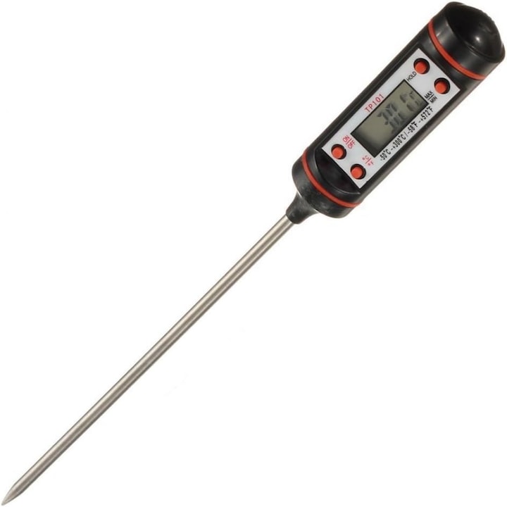 Termometru digital bucatarie, precizie 0.1C, negru, 15x2cm