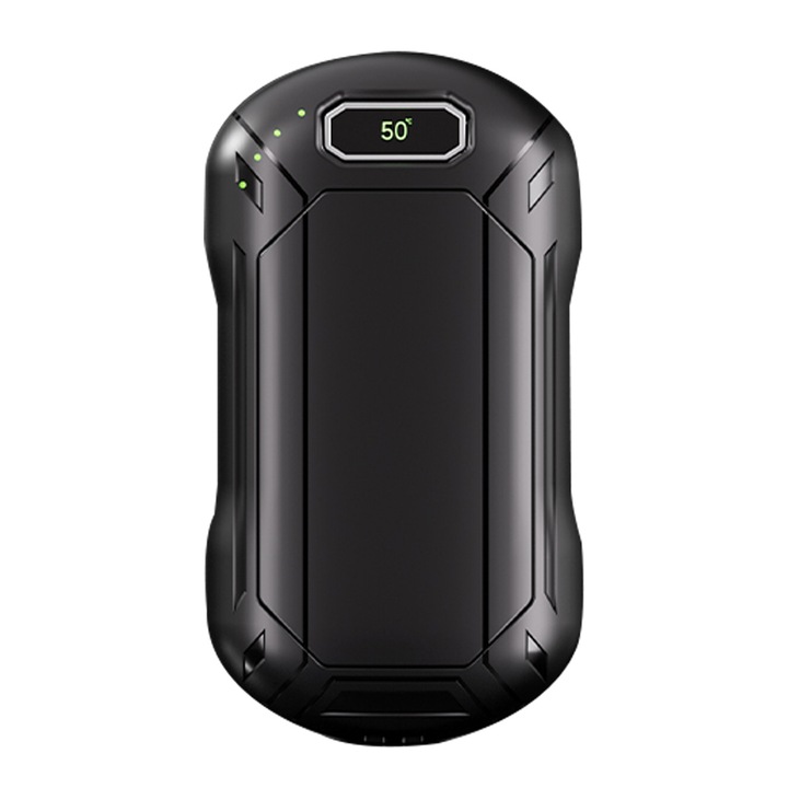 Incalzitoare de maini, 8000mAh, 22 ore, incarcare rapida, portabil, negru, 0.6x7x12cm