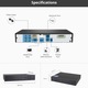 Sistem supraveghere DVR hibrid 8 canale, 5MP, multicolor, 1xSATA, 2xUSB, audio 4 canale, PTZ control
