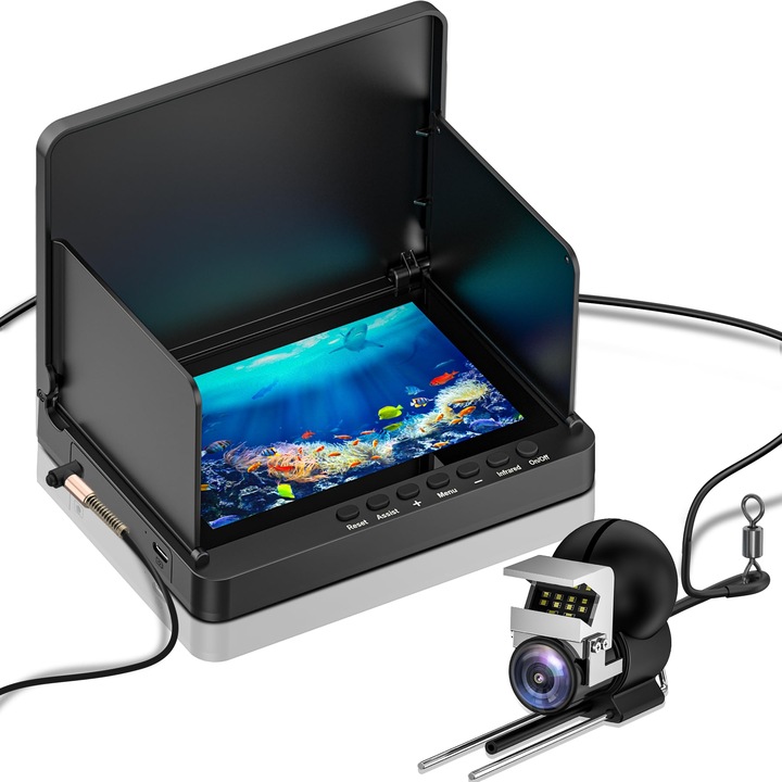 Подводна камера за риболов, 5" LCD, нощно виждане, 30м кабел, 6000mAh батерия