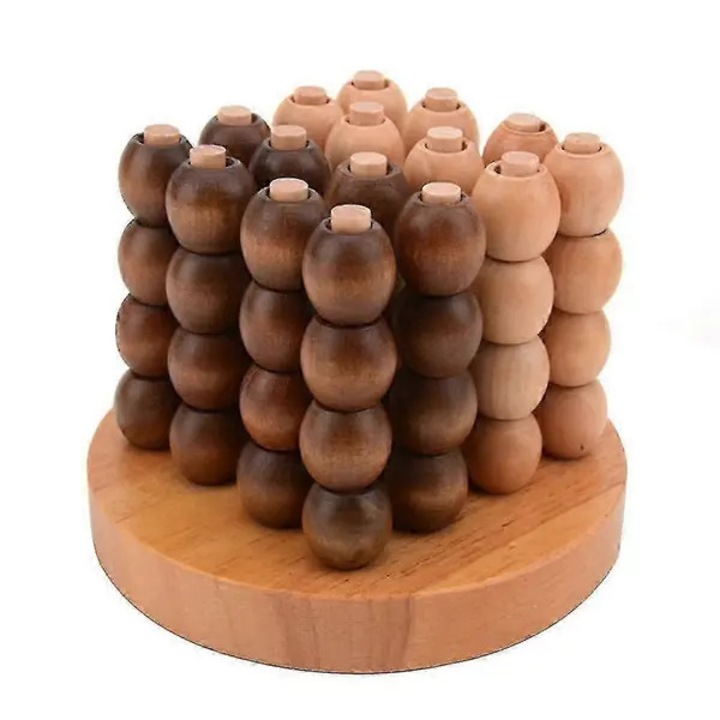 Jucarie educativa 3D, lemn, dezvolta gandirea spatiala, durabila, bej/maro, 10 x 7,5 cm