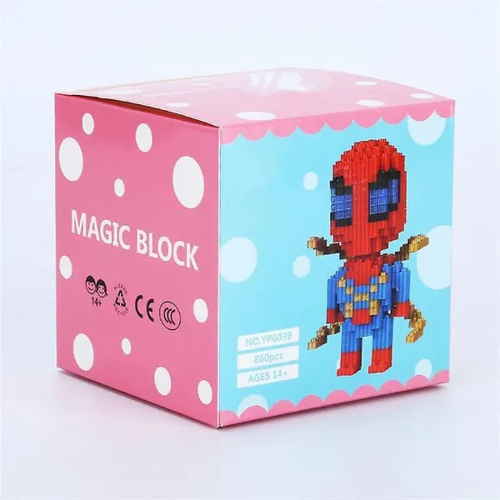 Комплект строителни блокчета Magic Block, малки части от ABS, висока трудност, многоцветни, 860 части, 9x9x9 см