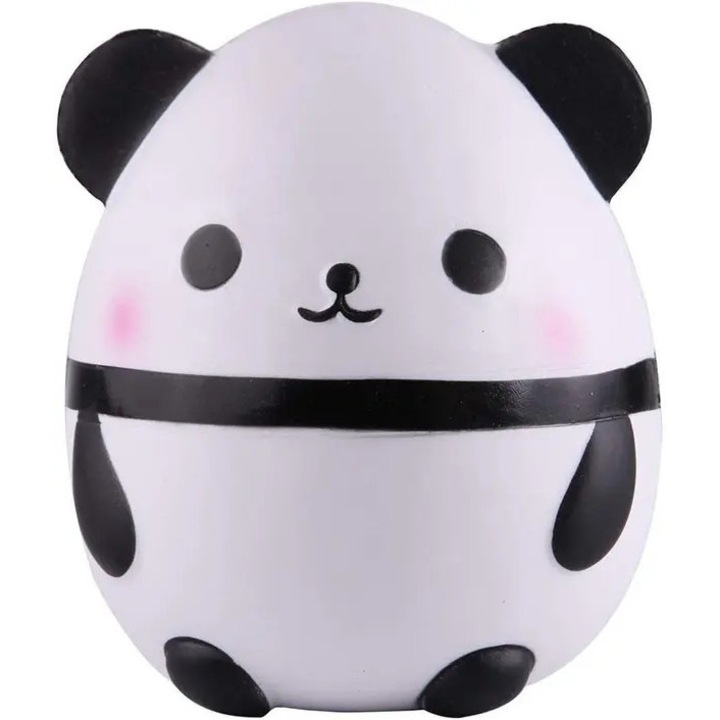 12 darabos szett, Panda jumbo squishy stresszlabda, lassú visszatérésű, illatosított, Fehér/Fekete, 12 x 1 db