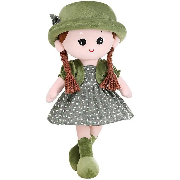 Papusa printesa plus, palarie si haine detasabile, 35cm, roz