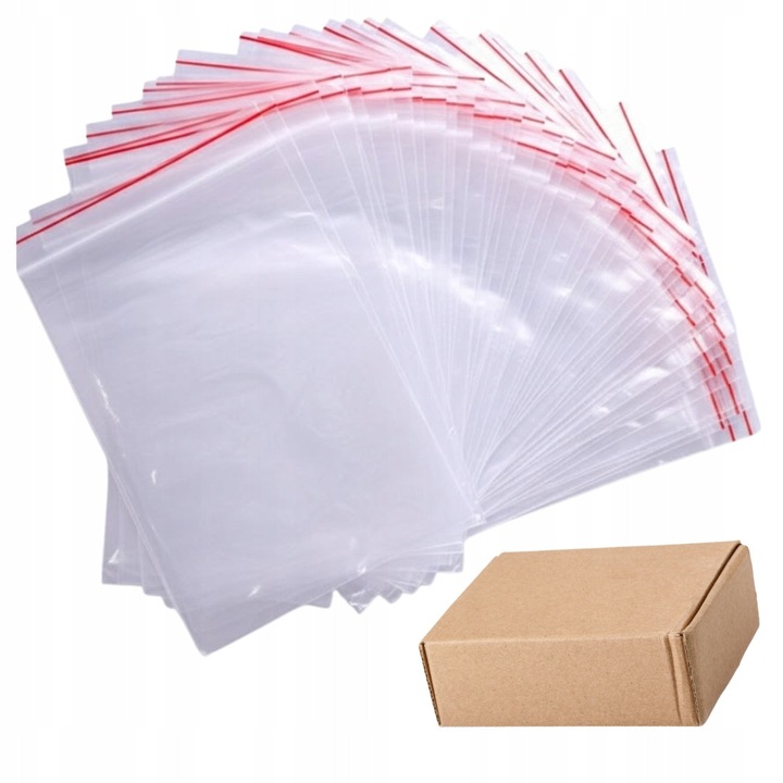 Pungi cu fermoar / saculeti 150x200 mm, folie LDPE 35 µm, inchidere etansa reutilizabila, cu orificiu pentru agatare, transparente, 100 buc