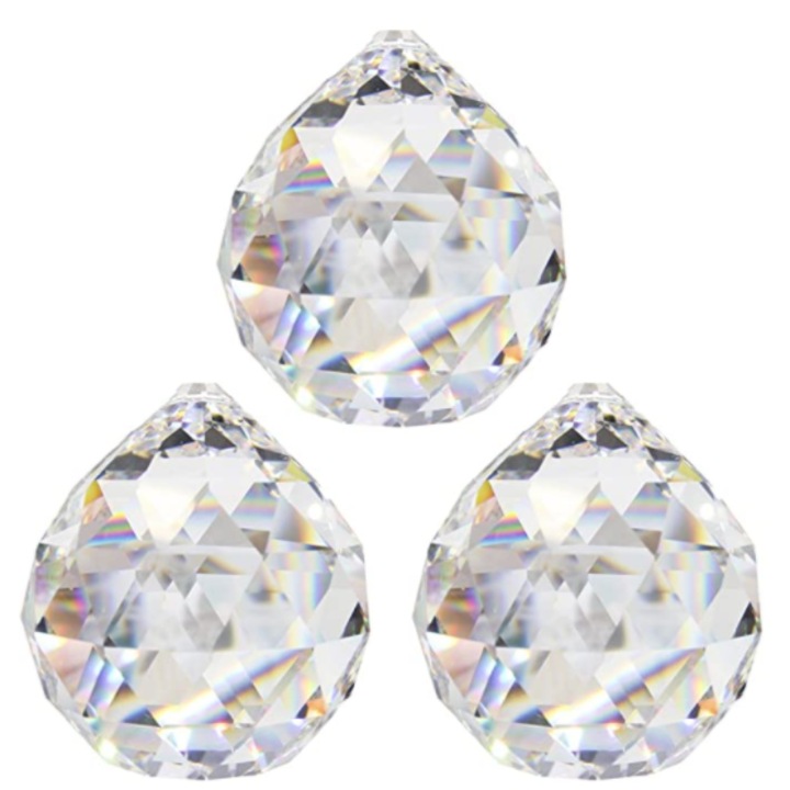 Set 5 bile cristal 30mm rotunde multicolor