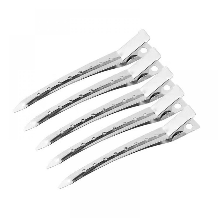 36 db fém hajcsat készlet, 9 cm, ezüst, tartós, erős tartás