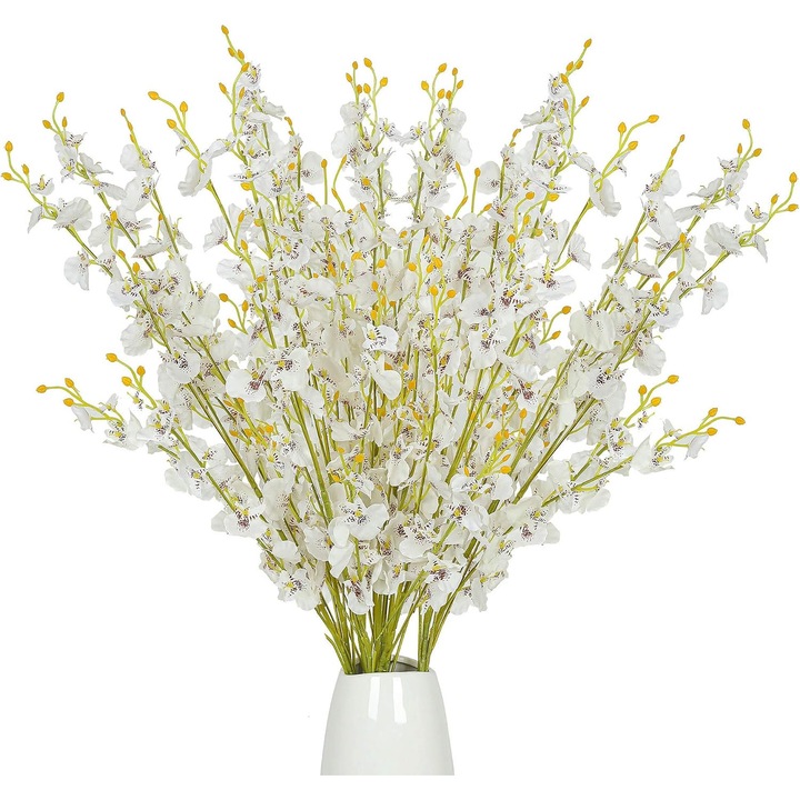 12 db műselyem táncoló orchidea művirág szett, 97x1cm hosszúság, többszínű