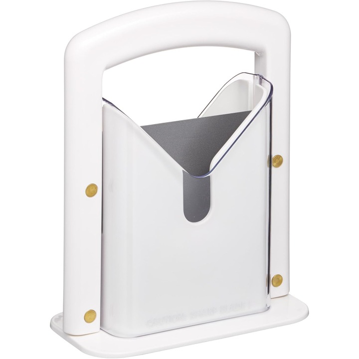 Feliator manual pentru bagels, alb, 23.5x10cm, protectie acrilica transparenta