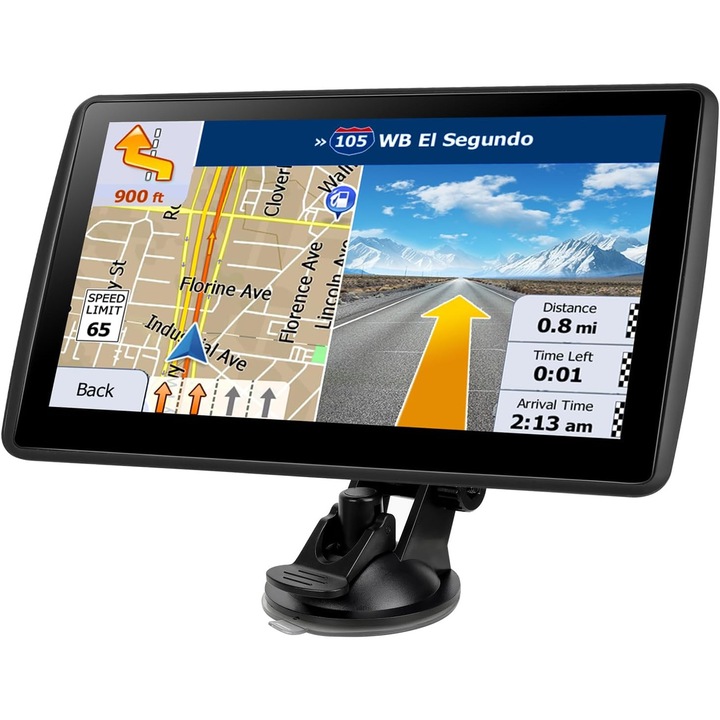 Navigator GPS autó 7 hüvelykes, érintőképernyős, 2025, fekete