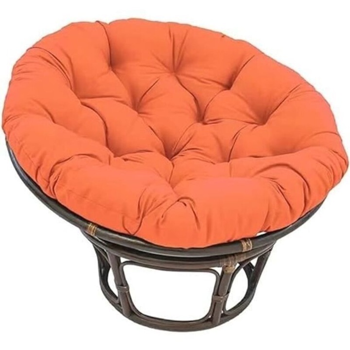 Függő szék párna / papasan fotel párna, vastagított, PP pamut töltet, rejtett cipzár és rögzítőzsinórok, narancssárga, 40x40 cm, 1 db