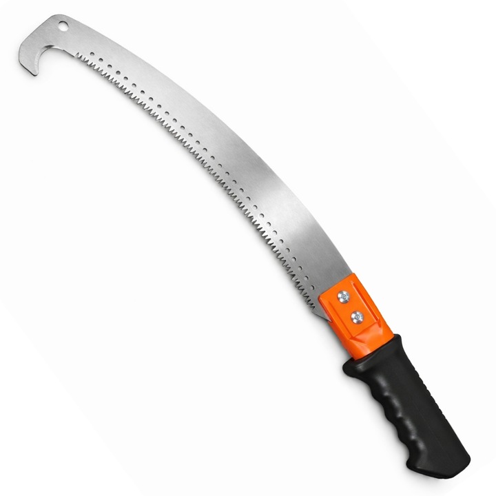 John Green kézifűrész, 38cm-es ívelt penge, kampóval és csúszásmentes TPR markolattal, narancssárga/fekete, 1 db