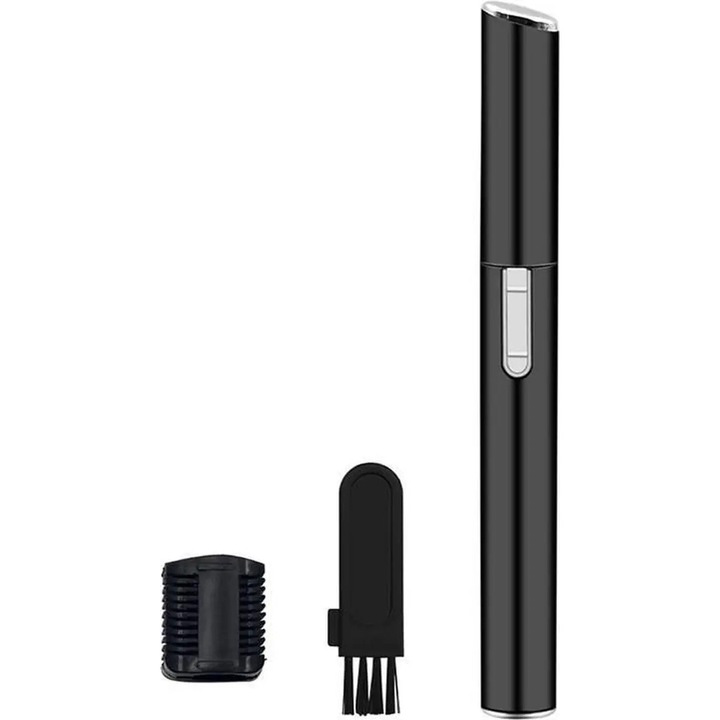 Trimmer mini, elemes szőrtelenítő/borotva, kompakt, bikinivonalhoz, szemöldökhöz és archoz, fekete