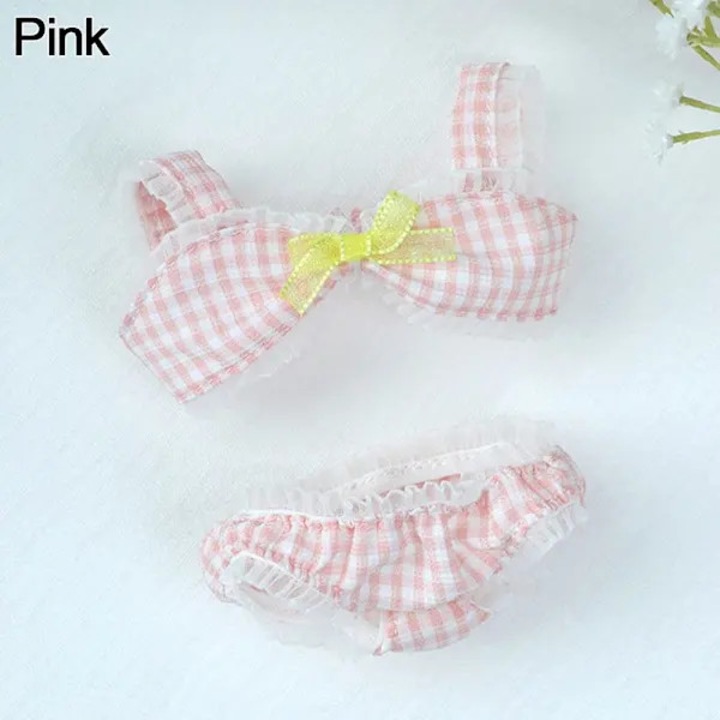 Pamut bikini babának, masnival, Rózsaszín, 20 cm