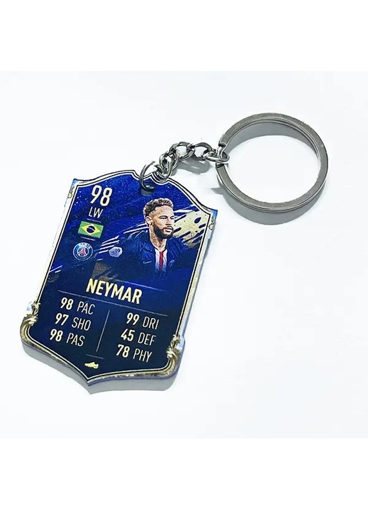 Breloc acrilic fotbal, Neymar 98, 4x6cm