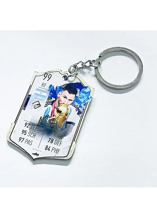 Breloc acrilic fotbal Argentina Messi 4x6cm