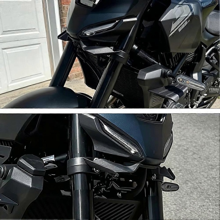 Преден спойлер/дефлектор за Yamaha MT-07 2025-2026, ABS, аеродинамичен за стабилност при високи скорости, бърз монтаж без пробиване, Черен, 1 бр