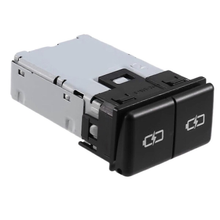Adaptor port USB AUX auto/priza USB 8553206010, compatibil cu consola centrala 2020-2022, din plastic si metal, negru/argintiu, 1 buc