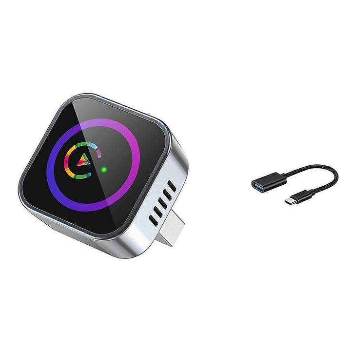 Vezeték nélküli CarPlay adapter, kompakt, fekete, USB
