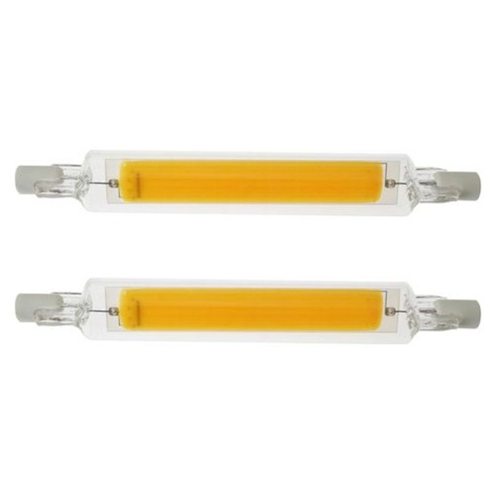 2 db LED R7S 78mm 5W átlátszó üveg természetes fény dimmelhető izzó készlet