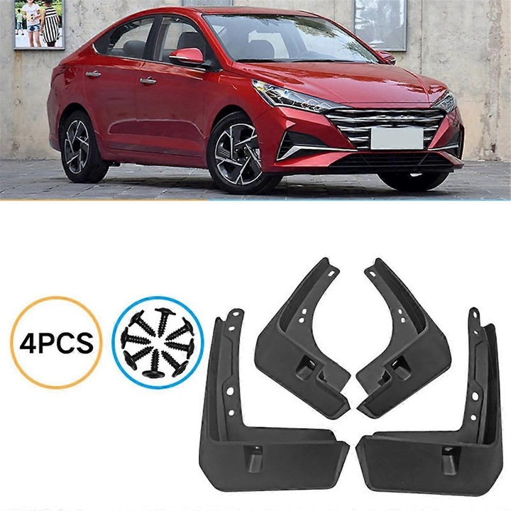Комплект 4 калобрана, OEM, за Accent 2016-2020, черен, ABS