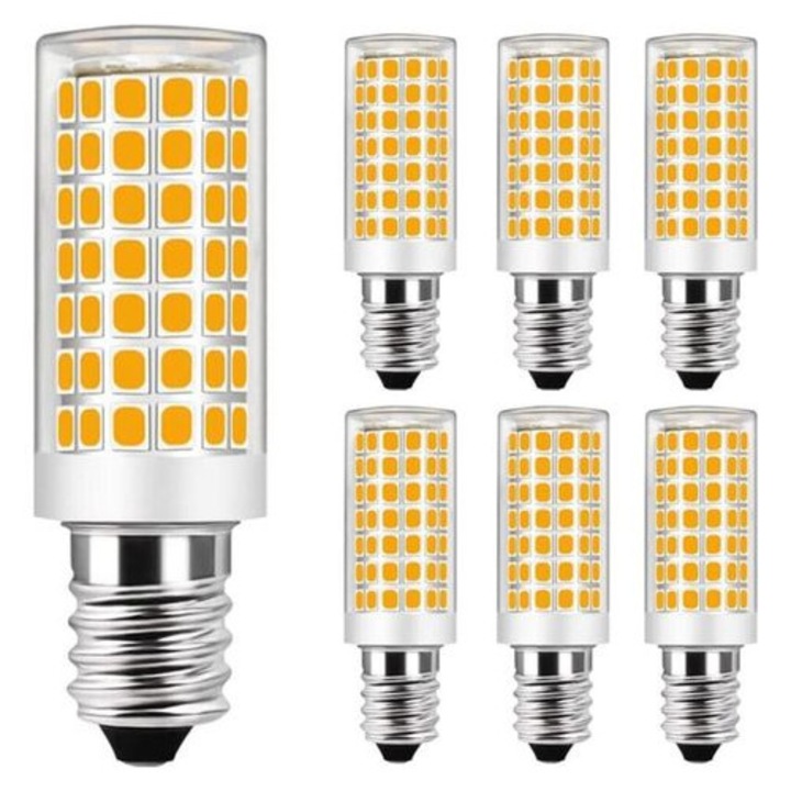 6 darabos szett, E14 9W LED izzók, 75W-nak megfelelő, meleg fehér 3000K, nem szabályozható, AC 220-240V, 30000 óra