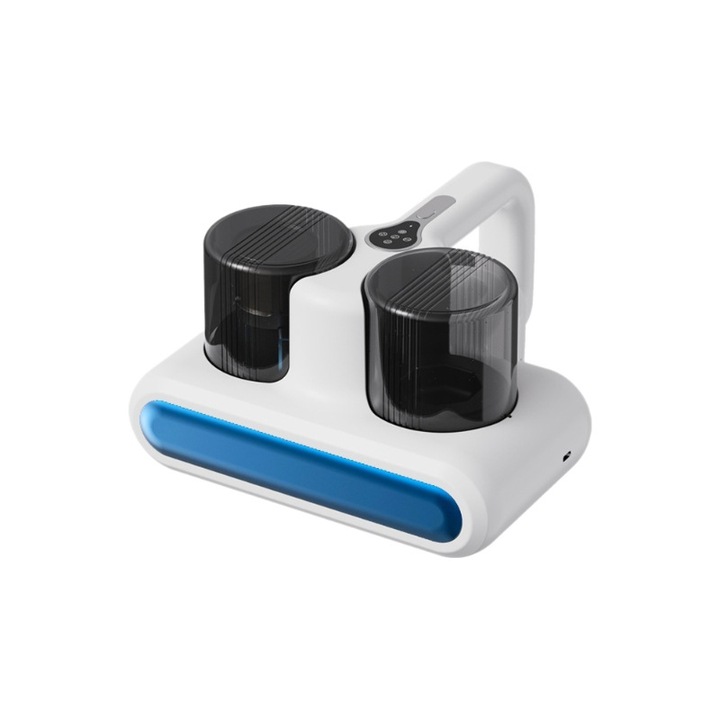 VeniSymlis® BS-801 Aspirator Portabil Fara Cablu Anti-Acarieni, Lumina UV Sterilizanta, Doua Viteze Aspirare, Incarcare Tip-C, Filtru HEPA Lavabil, Recipient Demontabil, Pentru Saltele si Canapele