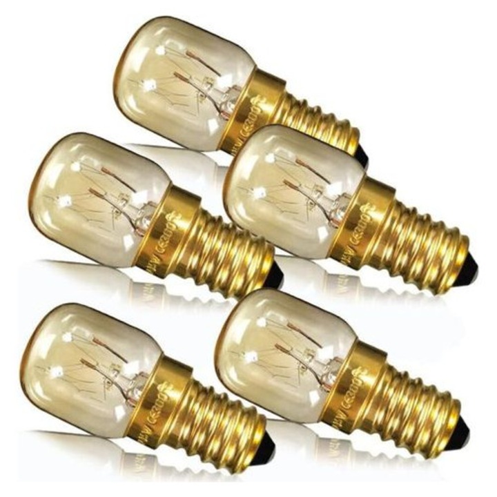Комплект от 5 крушки с малка основа E14, 15W, 2700K, димируеми, 60 лумена