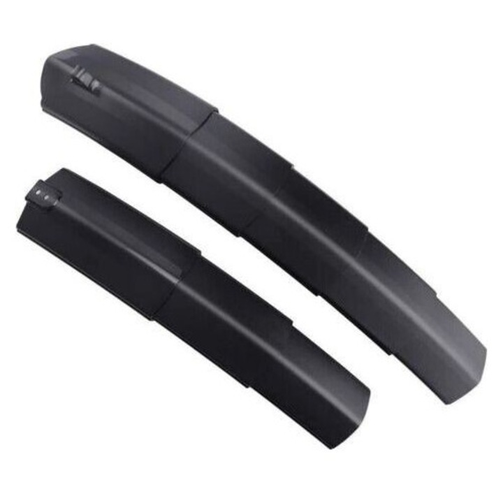 Set aparatoare noroi / aripi pentru bicicleta, retractabile/extensibile, usor de montat cu cheie Allen, negru, 2 bucati