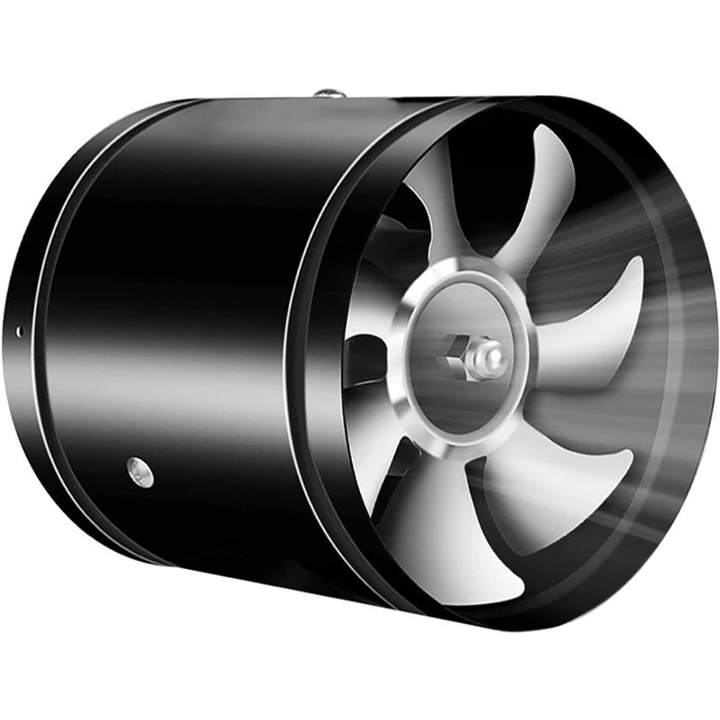 Egyirányú elszívó ventilátor, 95x73mm, fém, fekete, 20W