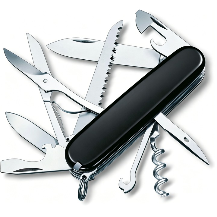 Briceag multifunctional premium, 17 functii, 91mm, Negru