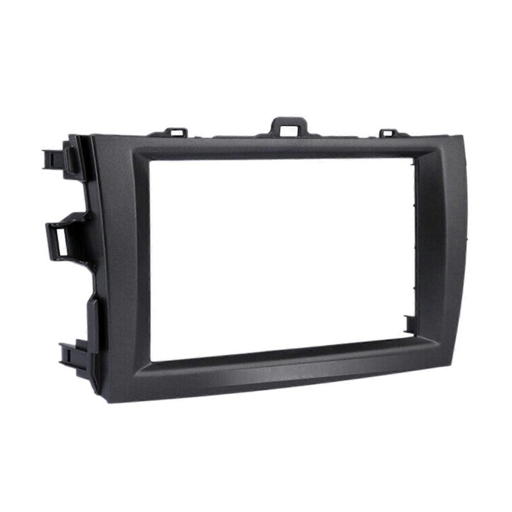 Rádió beépítő keret 2DIN, műszerfal panel Toyota Corolla 2008-2010, ABS-ből, műszerfalba szereléshez, fekete, 2 darabos készlet, 178x102 mm (keret 173x98 mm)