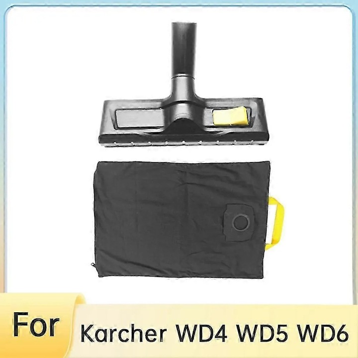 Duza podea pentru Karcher WD4/WD5/WD6, comutabila ud/uscat, cap rotativ 360°, sac textil inclus, negru, 1 buc