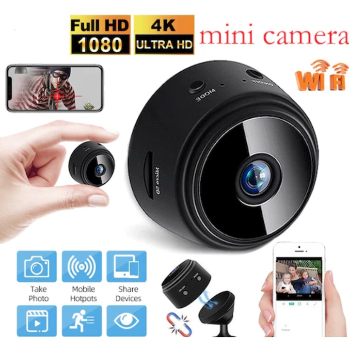 A9 ( APP:V380 Pro ) HD 1080P WiFi IP mini kémkamera Digital One LSSS02887 – 842824, HD, 1080P, WiFi