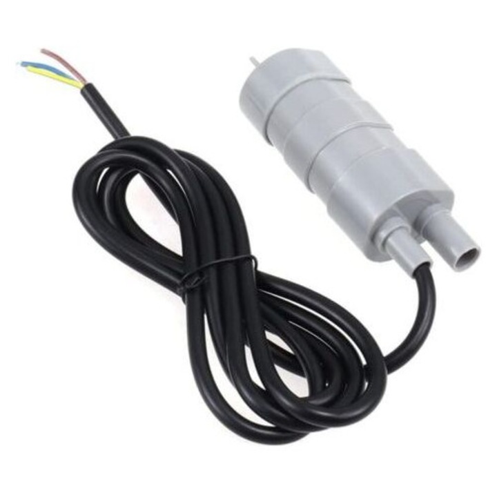 Потопяема помпа/водна помпа 12V 840 L/h, захранване 12 V, напор 5 м, кабел 5 м, съвместима с кемпер/басейн/аквариум, черен/сив