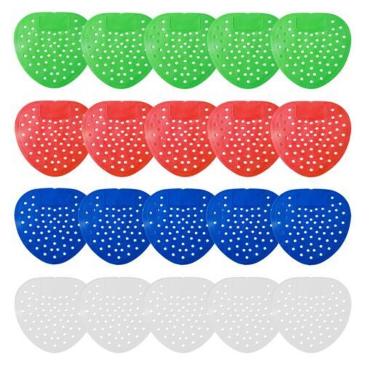 20 darabos készlet, univerzális illatosított piszoárszűrők, szag- és fröccsenésgátló betétek, minimális illattartósság 1 hónap, Többszínű, 19 x 17,6 cm