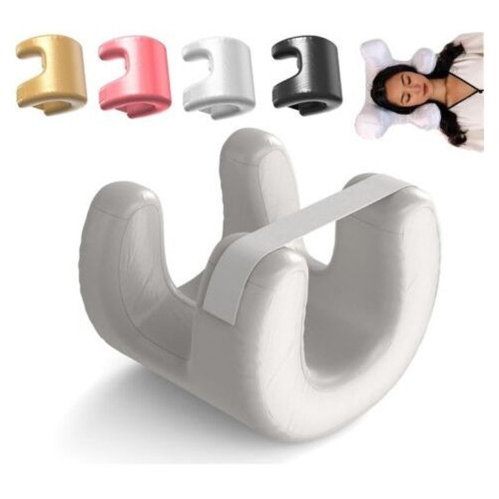 Arcmasszázs párna / ránctalanító párna, ergonomikus, memóriahabos, fehér, 1 db