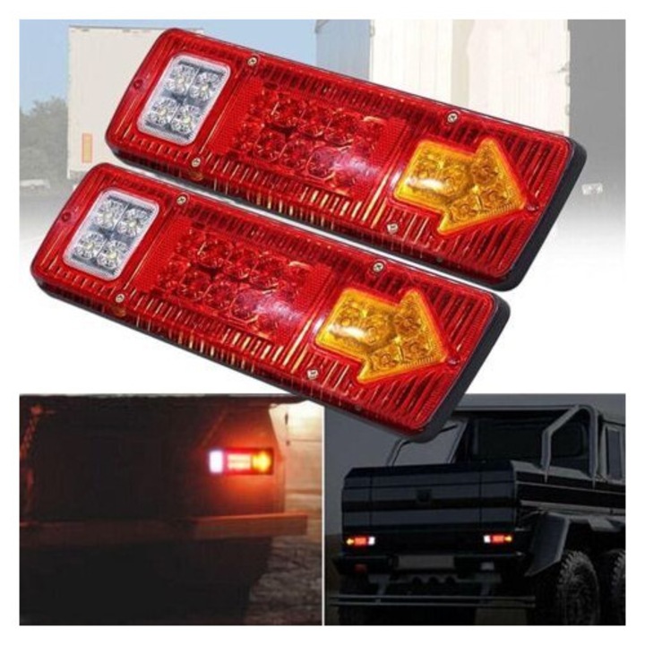 Set 2 lumini spate remorca LED 12V multicolor 30x5x3cm