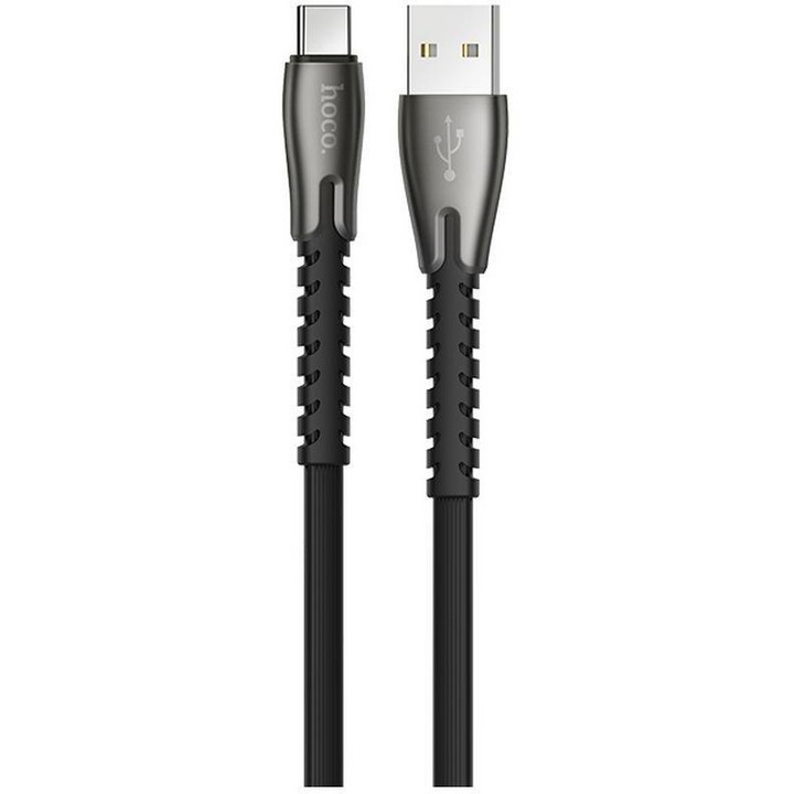 Cablu USB Hoco U58 Core USB-A la Type-C, cablu de incarcare, incarcare rapida 3.0A, negru, 1.2m