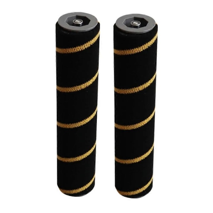 Perie rotativa perie cilindrica compatibila Dreame V16S/V16 Pro/V15 Pro/V12S/V11/T10/T20/T30/T20PRO/T30NEO/Z10 Station/Z20 Station, cu peri ultra moi, montare fara scule, rezistenta la uzura, Negru/auriu, 2 bucati