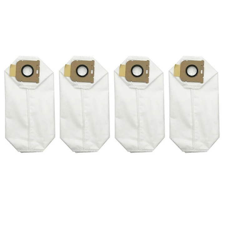 Set 4 bucati, Sac pentru praf compatibil Dreame Z10 Station, din material netesut si melt-blown, cu blocare automata la scoatere, filtrare 99.7% la 0.3µm, alb