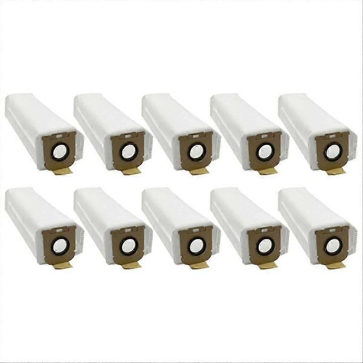 Saci de praf / saci de gunoi pentru Dreame Z10 Station, din material melt-blown si netesut, blocare automata la ridicare, captura 99.7% particule ≥0.3µm, Alb, 10 bucati